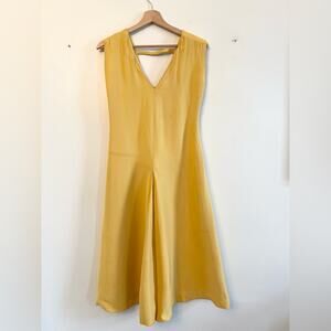 Derek Lam yellow sleeveless fit and flare dress wedding office spring